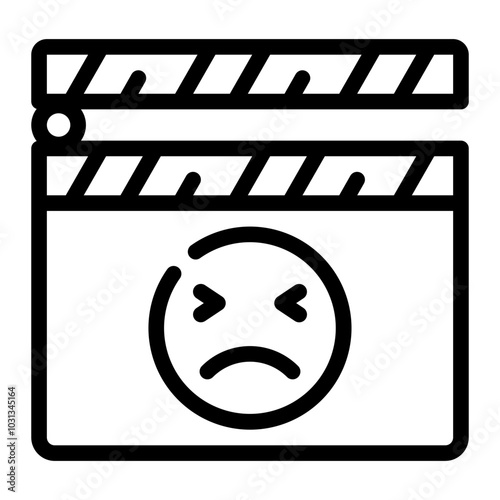 clapper board line icon