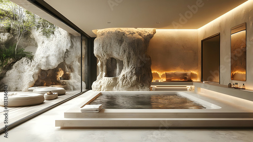 Luxurious spa interior with...