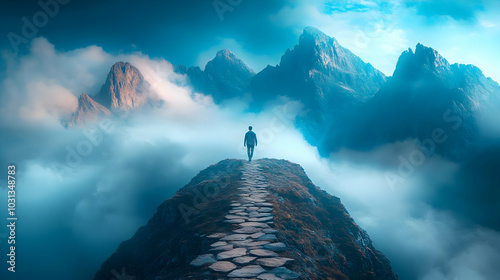 A lone figure walks along a...