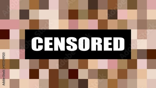 Censored icon with changing pixels. Animation with the concept of censorship and inappropriate content.