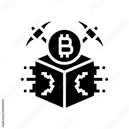 rewards cryptocurrency mining glyph icon vector. rewards cryptocurrency mining sign. isolated symbol illustration