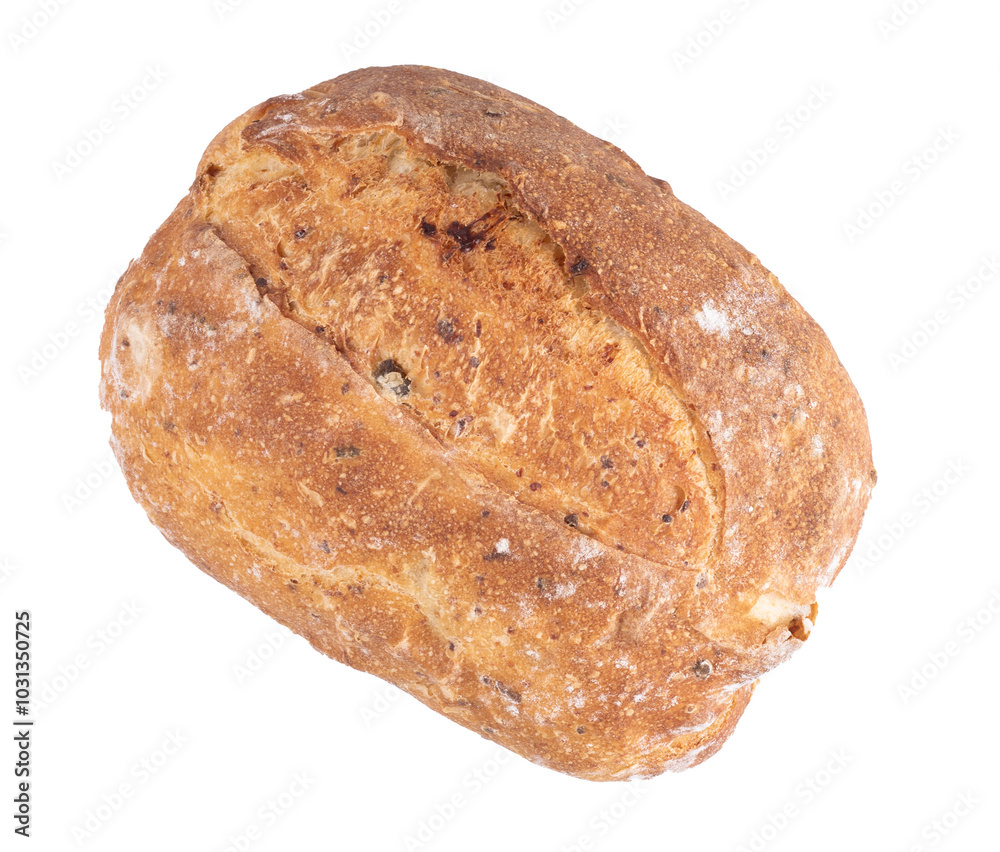 artisan bread made at home with whole natural fermentation with grains and seeds top view artisan bread made at home with whole natural fermentation with grains and seeds top view