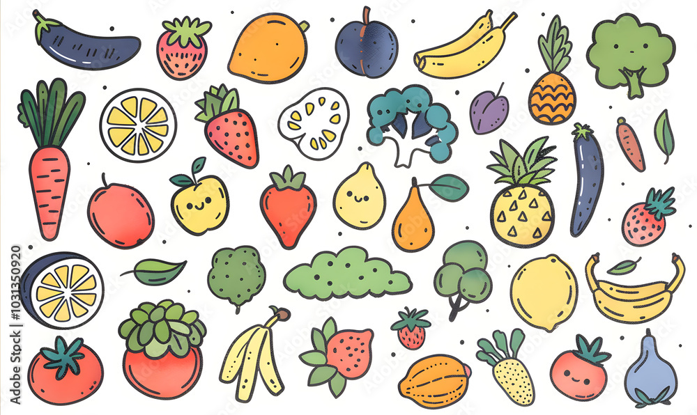 vegetable and fruits photo or illustrator on white background vegetable and fruits photo or illustrator on white background