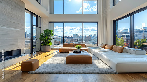 Modern living room with pan...