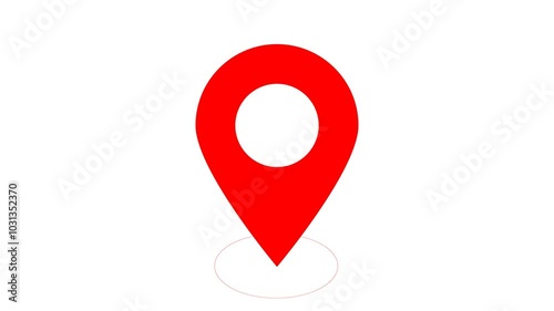 Location Pin Pointer Icon Destination Travel Map Sign Animation 4k Motion Graphics Video Footage with Alpha Channel
