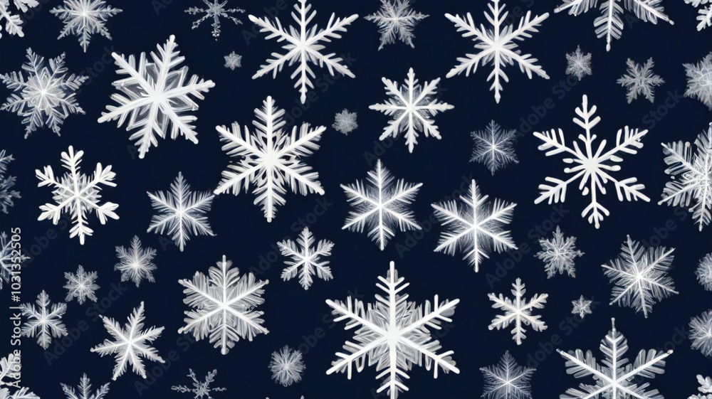snowflakes on blue background, seamless pattern snowflakes on blue background, seamless pattern