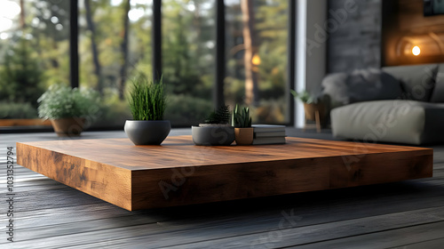 Modern wooden coffee table ...