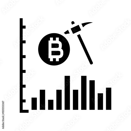 profitability cryptocurrency mining glyph icon vector. profitability cryptocurrency mining sign. isolated symbol illustration