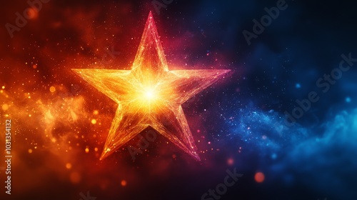 Wallpaper Mural Vibrant cosmic star glowing in a colorful nebula Torontodigital.ca