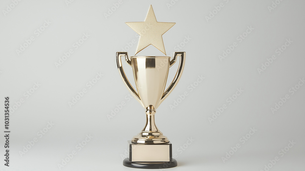 Golden Trophy with Star: A gleaming gold trophy with a star on top, symbolizing excellence and achievement. This image evokes feelings of accomplishment, success, and ambition. Golden Trophy with Star: A gleaming gold trophy with a star on top, symbolizing excellence and achievement. This image evokes feelings of accomplishment, success, and ambition.