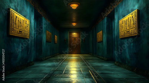 Dark hallway with ancient s...