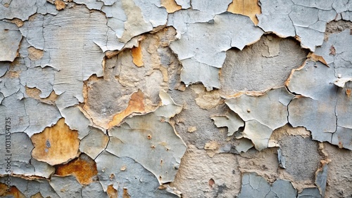 A Textured Surface of Flaking Paint, Revealing the Underneath Layers of Time and Weathering