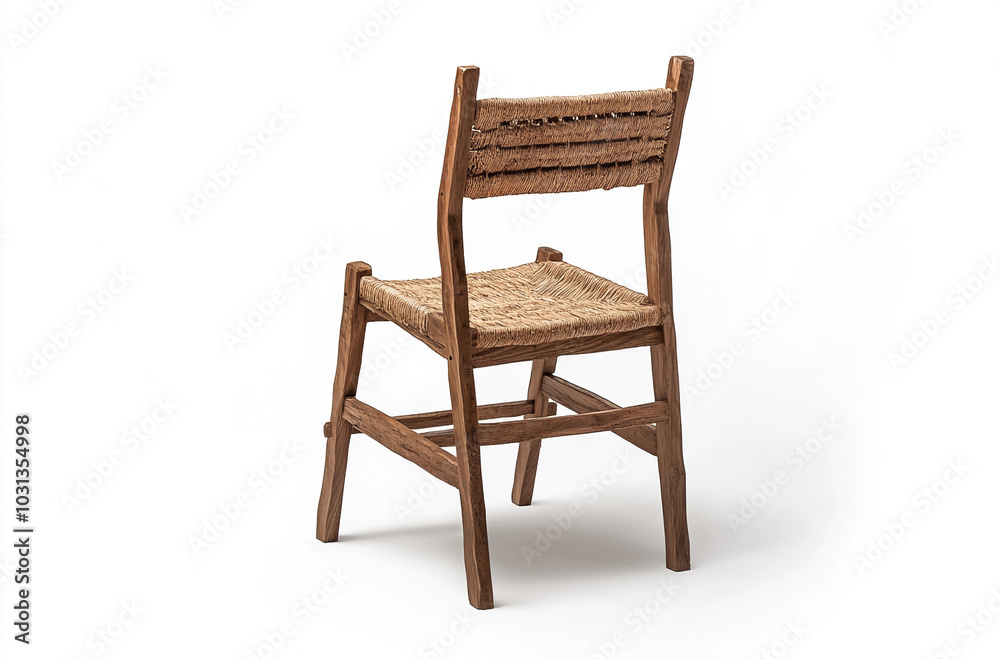 a wooden ladderback chair with a woven seat a wooden ladderback chair with a woven seat