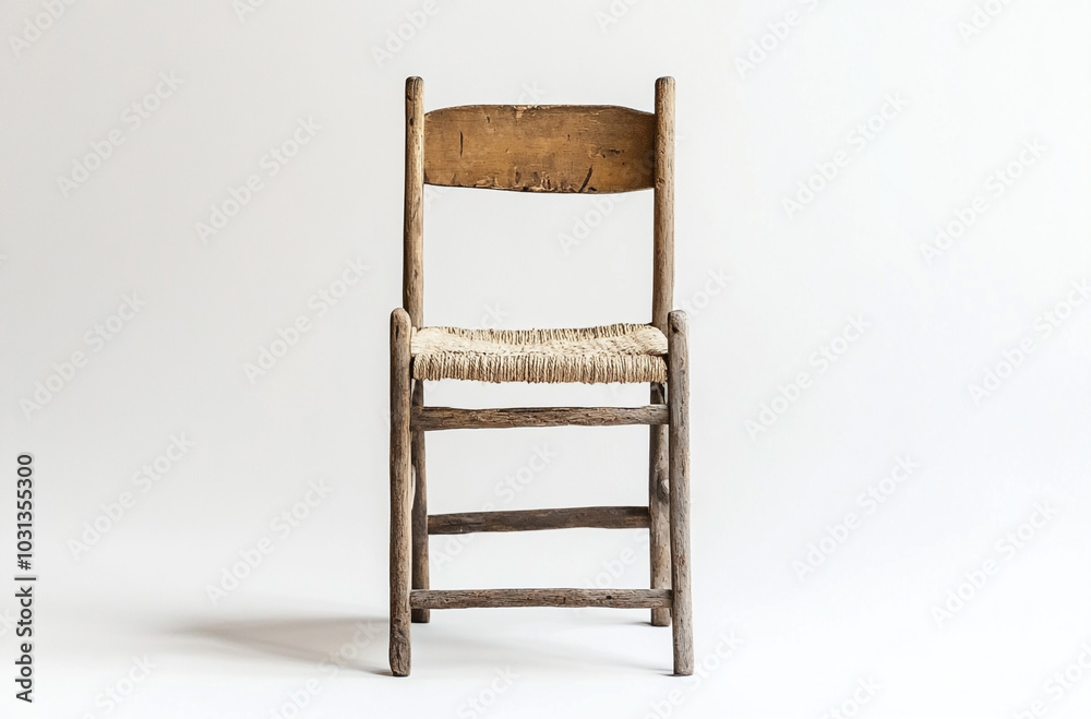 a wooden ladderback chair with a woven seat