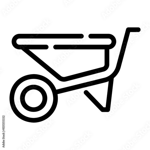 wheelbarrow Line Icon