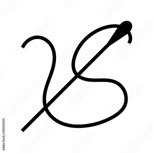 sewing needle dressmaking fashion glyph icon vector. sewing needle dressmaking fashion sign. isolated symbol illustration