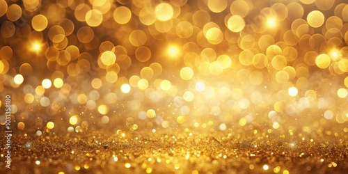 Golden bokeh background with shimmering lights, golden, bokeh, background, shiny, lights, abstract, festive, glitter