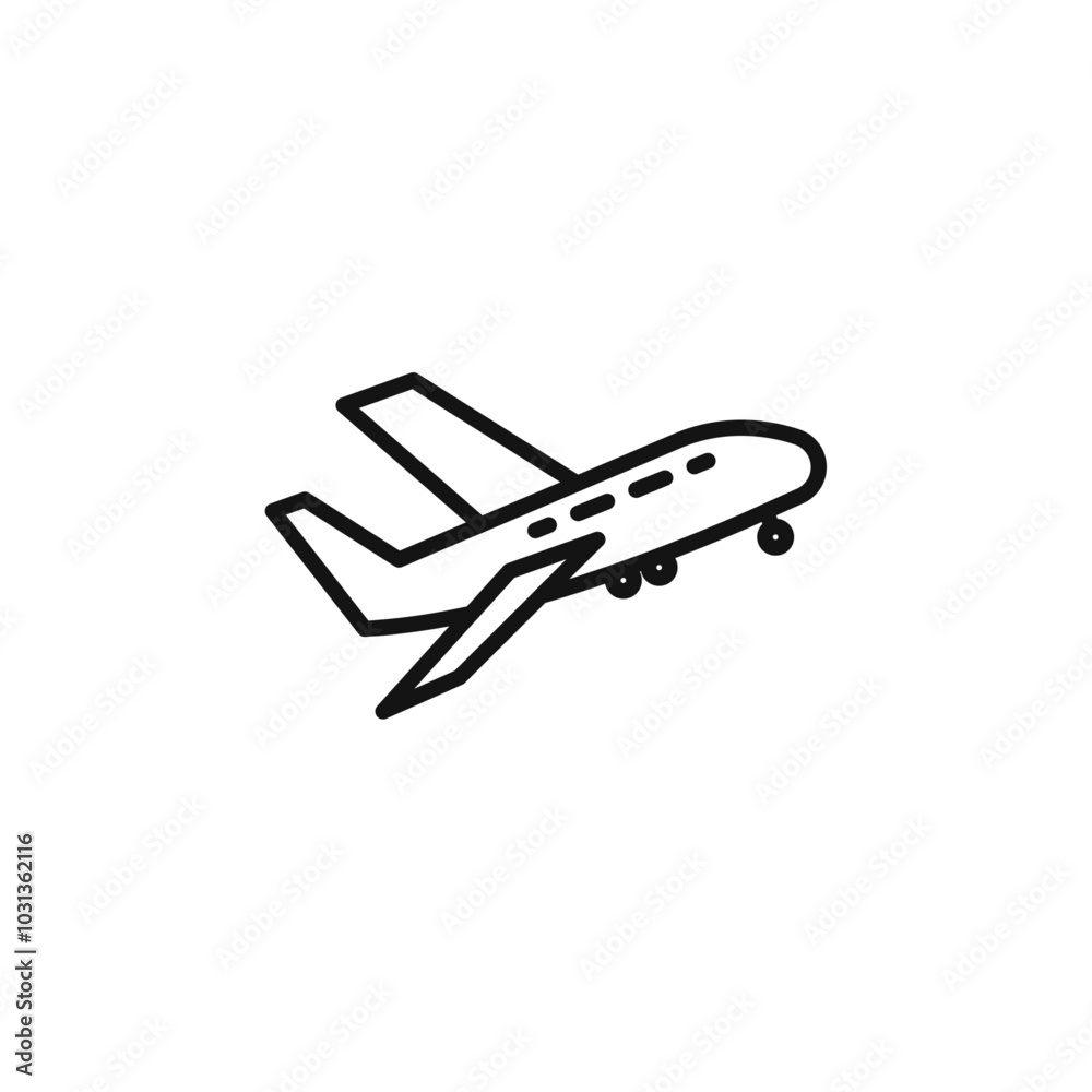 Airplane Icon Thin line flat illustration Airplane Icon Thin line flat illustration