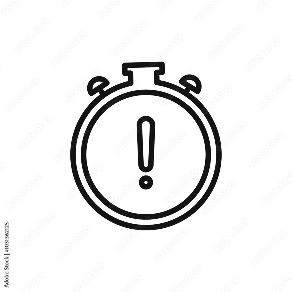 Alarm exclamation icon Thin line flat illustration Alarm exclamation icon Thin line flat illustration