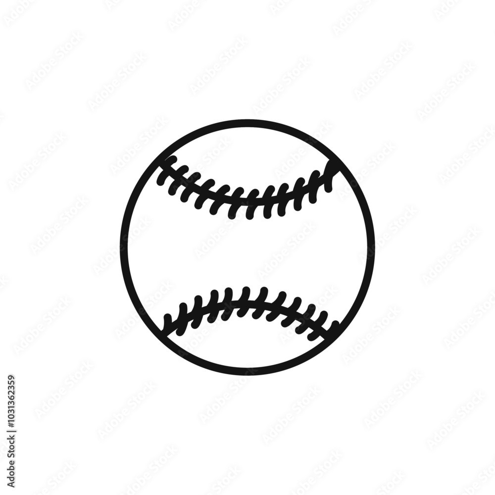 Baseball icon Thin line flat illustration Baseball icon Thin line flat illustration