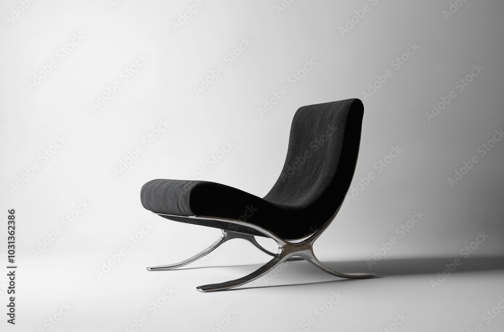 an armless chair with a metal frame an armless chair with a metal frame