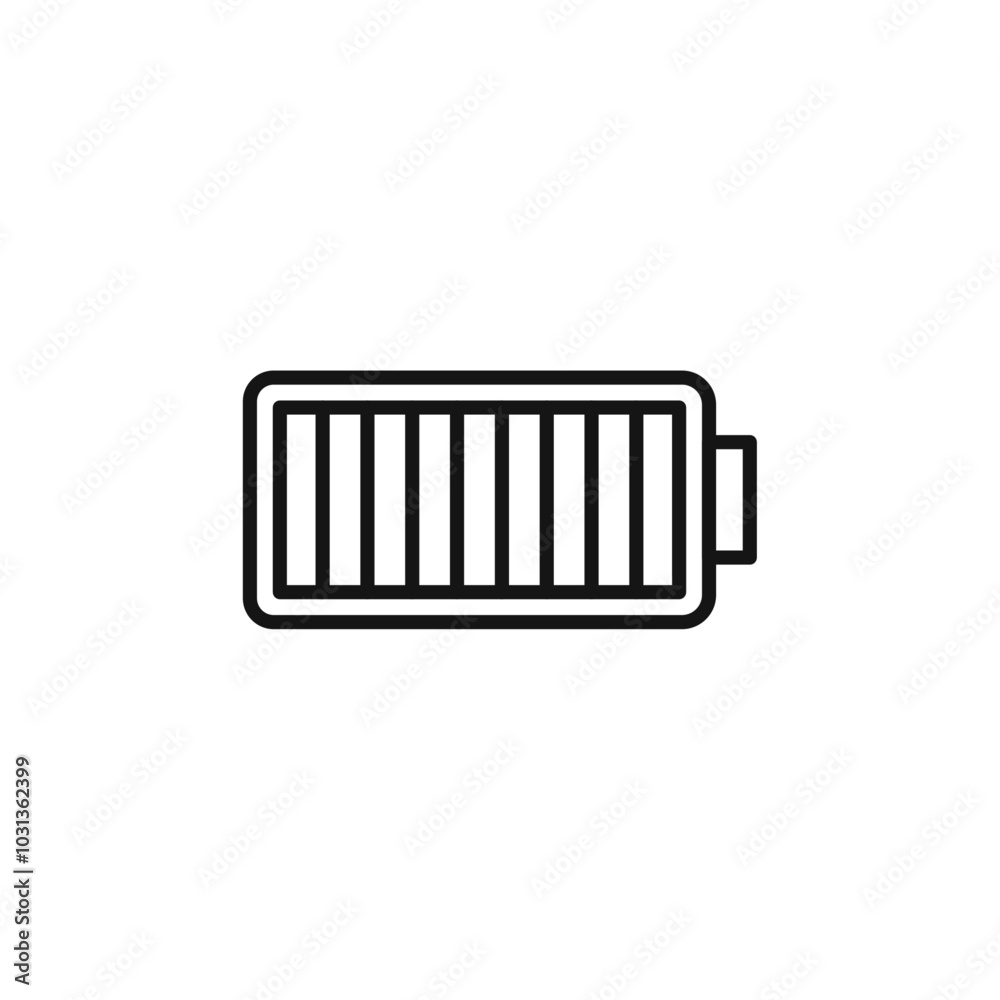 Battery Icon Thin line flat illustration Battery Icon Thin line flat illustration
