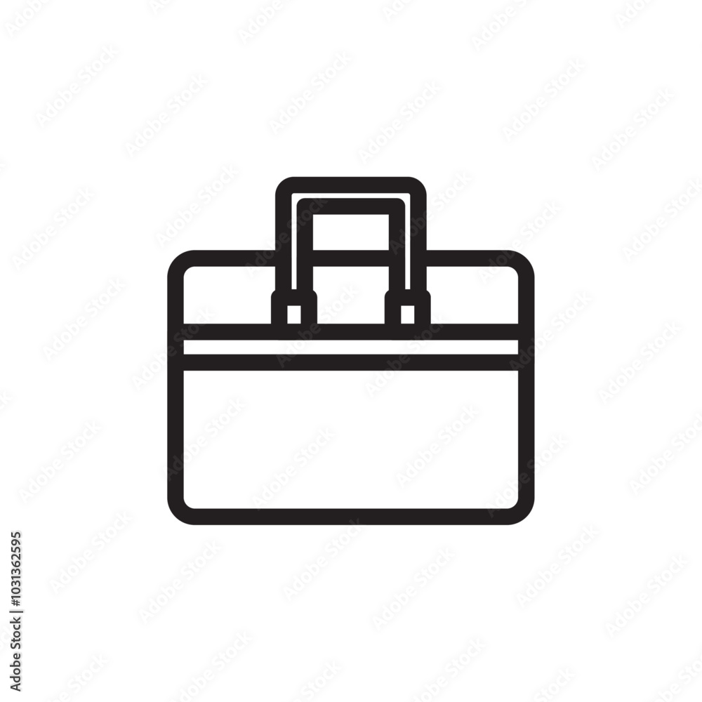 Briefcase icon Thin line flat illustration