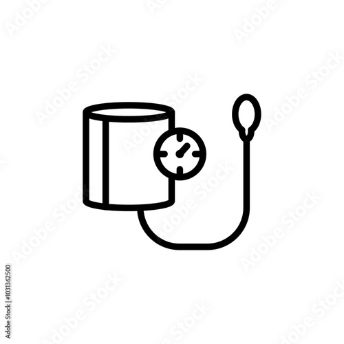 Blood pressure meter icon Thin line flat illustration