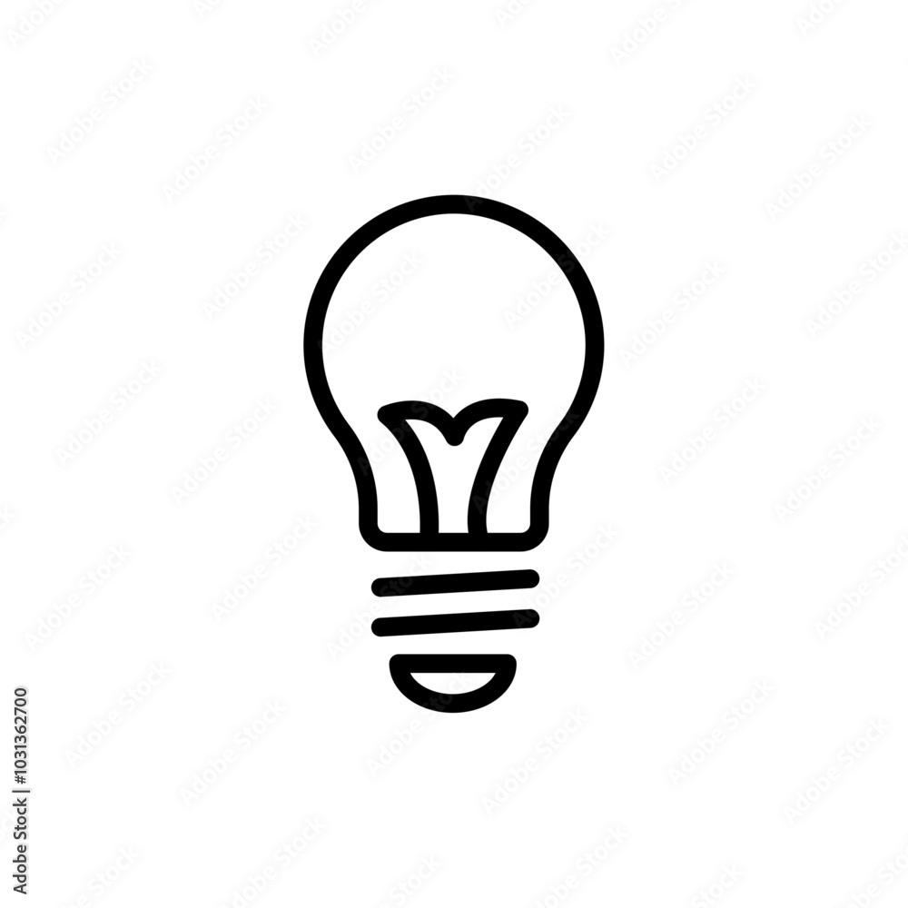 Bulb icon Thin line flat illustration Bulb icon Thin line flat illustration