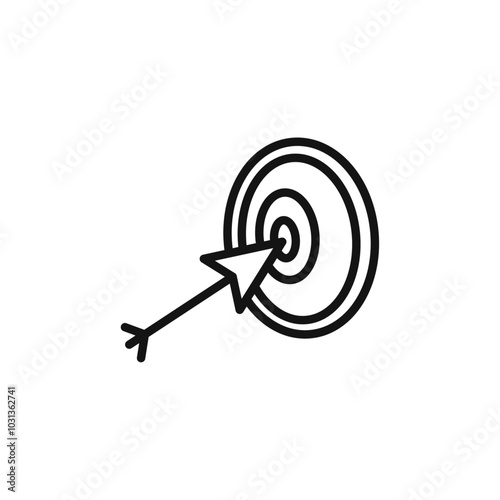 Bullseye icon Thin line flat illustration
