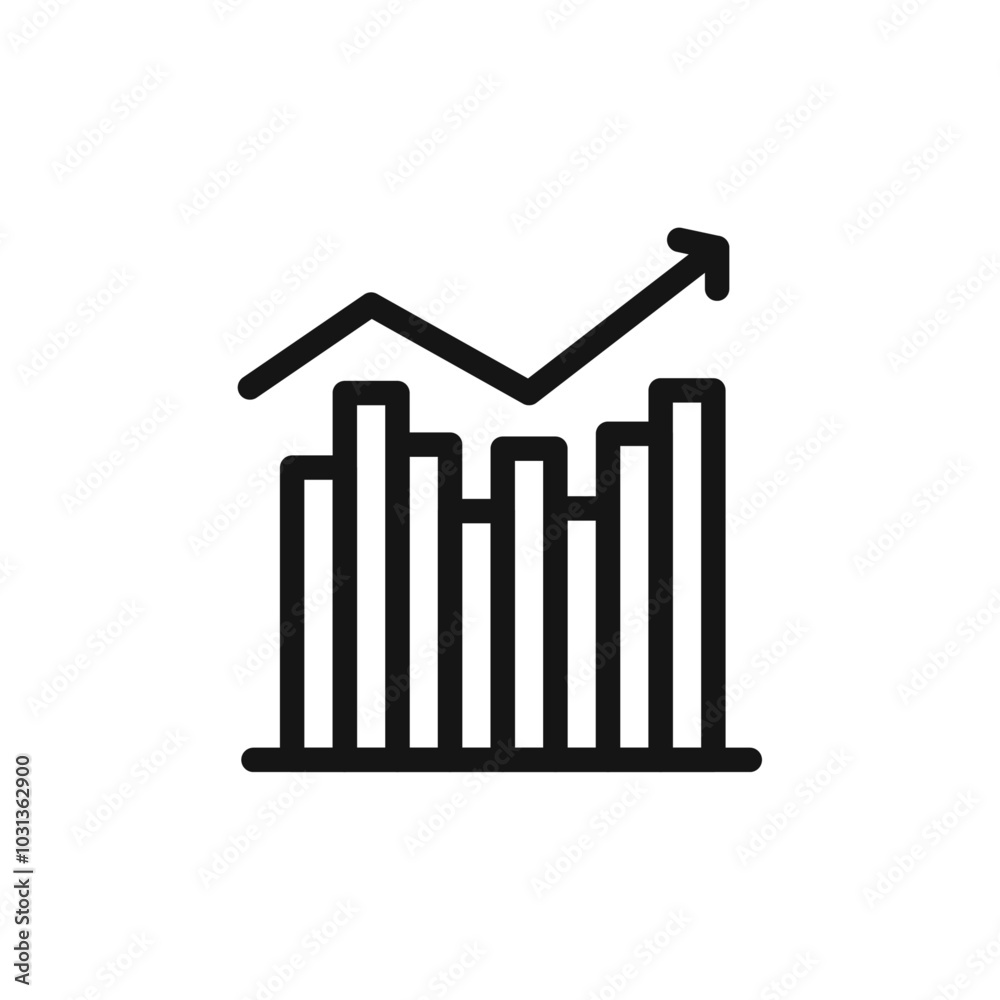 Chart Icon Thin line flat illustration Chart Icon Thin line flat illustration