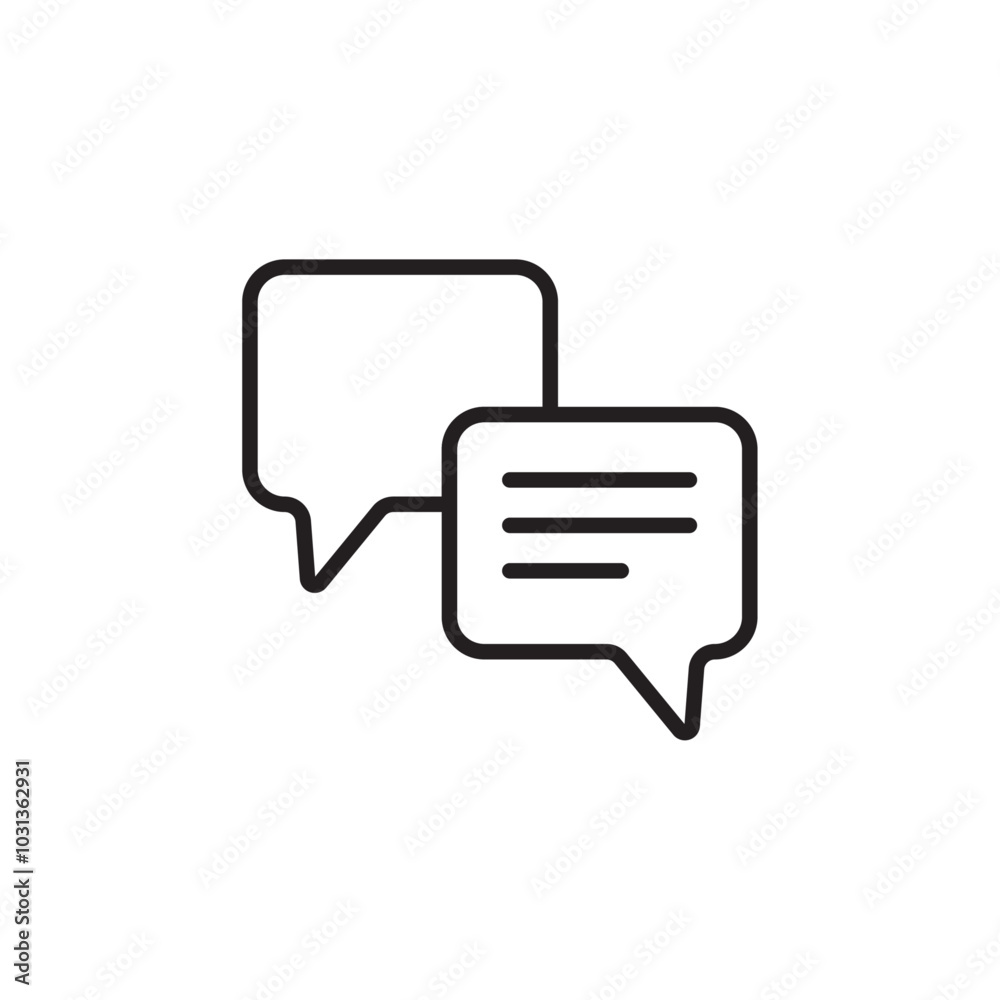 Chat Icon Thin line flat illustration Chat Icon Thin line flat illustration