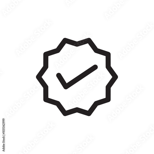 Checkmark Icon Thin line flat illustration