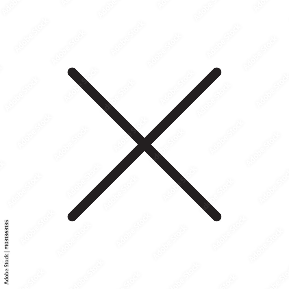 Close Icon Thin line flat illustration Close Icon Thin line flat illustration