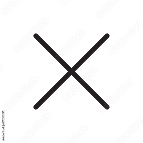 Close Icon Thin line flat illustration