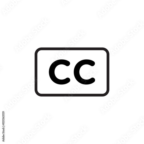 Closed caption icon Thin line flat illustration