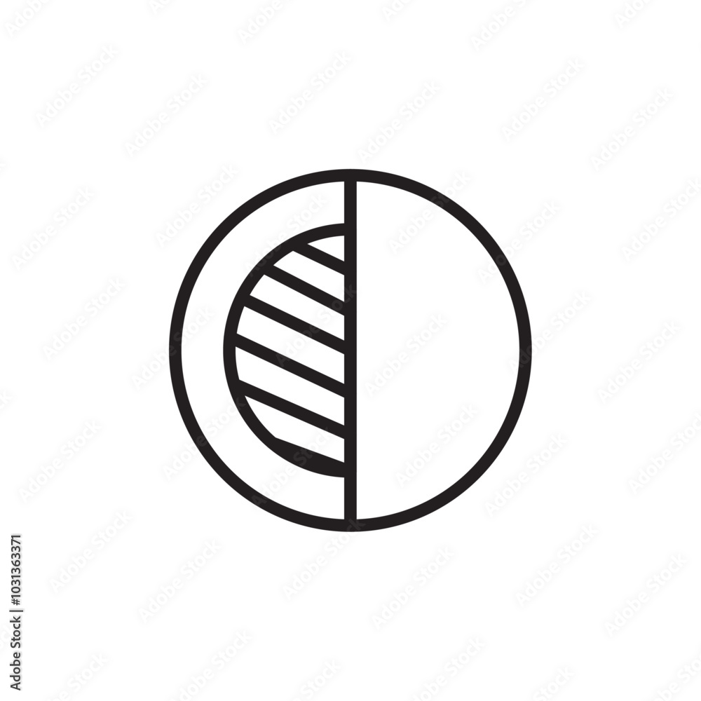 Contrast icon Thin line flat illustration Contrast icon Thin line flat illustration