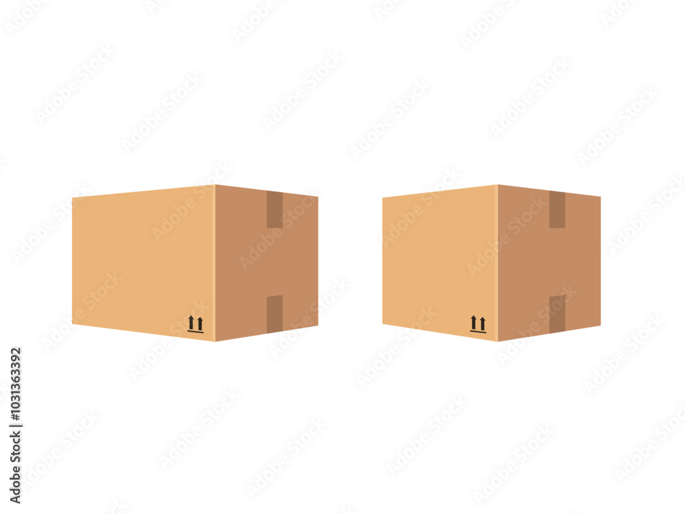 Set of cardboard boxes vector illustration