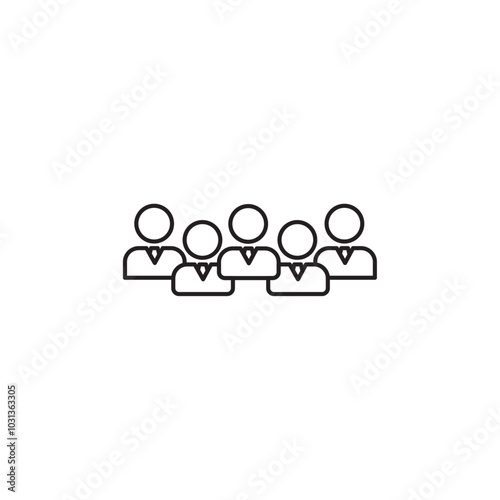 Community icon Thin line flat illustration