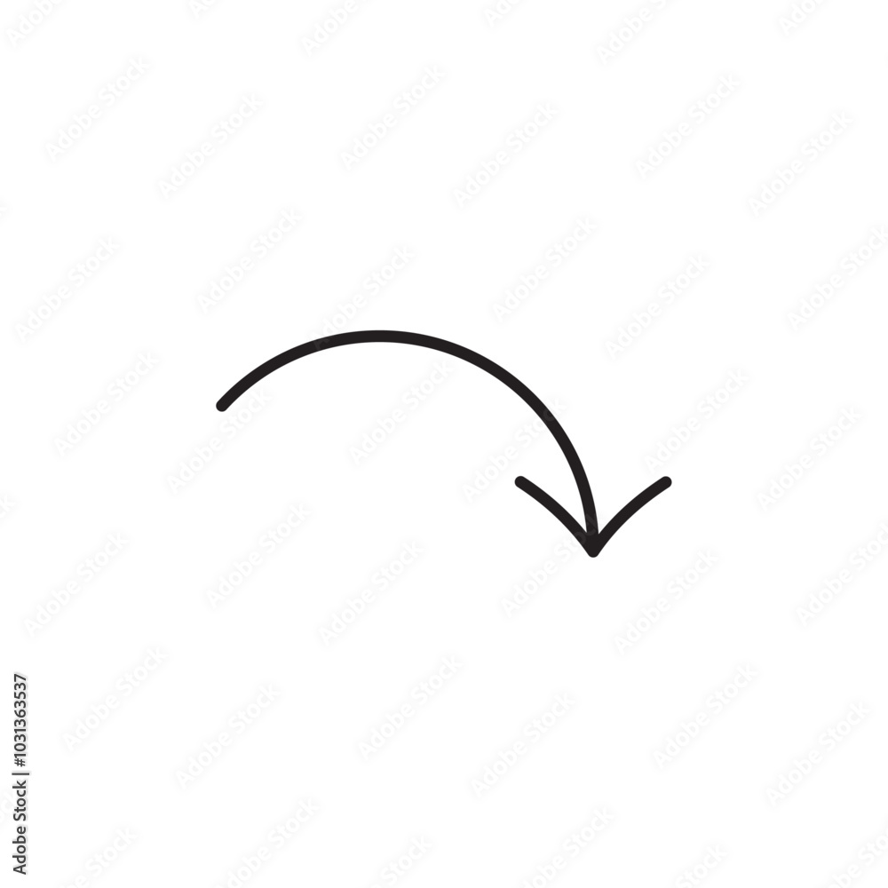 Curved arrow icon Thin line flat illustration Curved arrow icon Thin line flat illustration