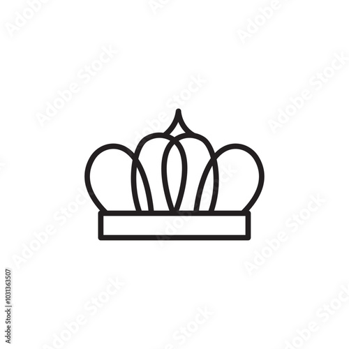 Crown icon Thin line flat illustration