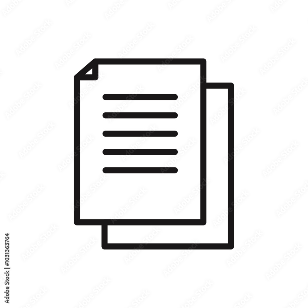 Document icon Thin line flat illustration Document icon Thin line flat illustration