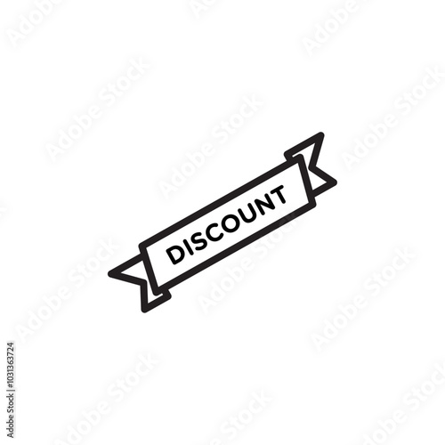 Discount icon Thin line flat illustration