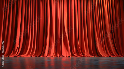 Red stage curtains creating...