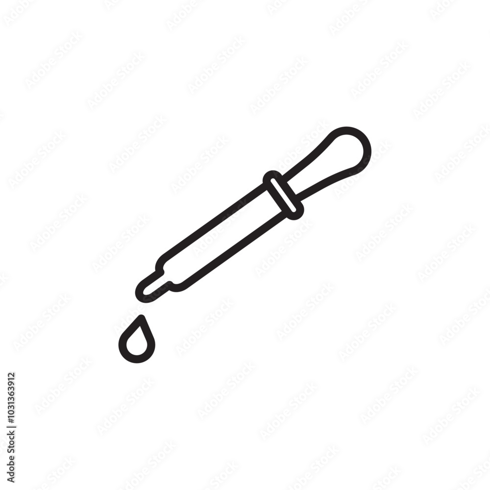 Dropper pipette Icon Thin line flat illustration Dropper pipette Icon Thin line flat illustration