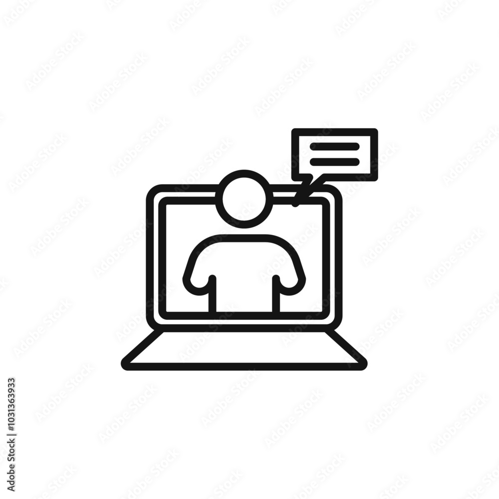 E learning icon Thin line flat illustration E learning icon Thin line flat illustration