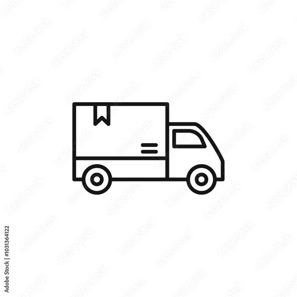 Express Delivery icon Thin line flat illustration Express Delivery icon Thin line flat illustration