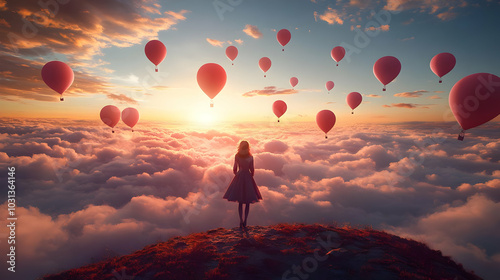 A serene scene of a person ...
