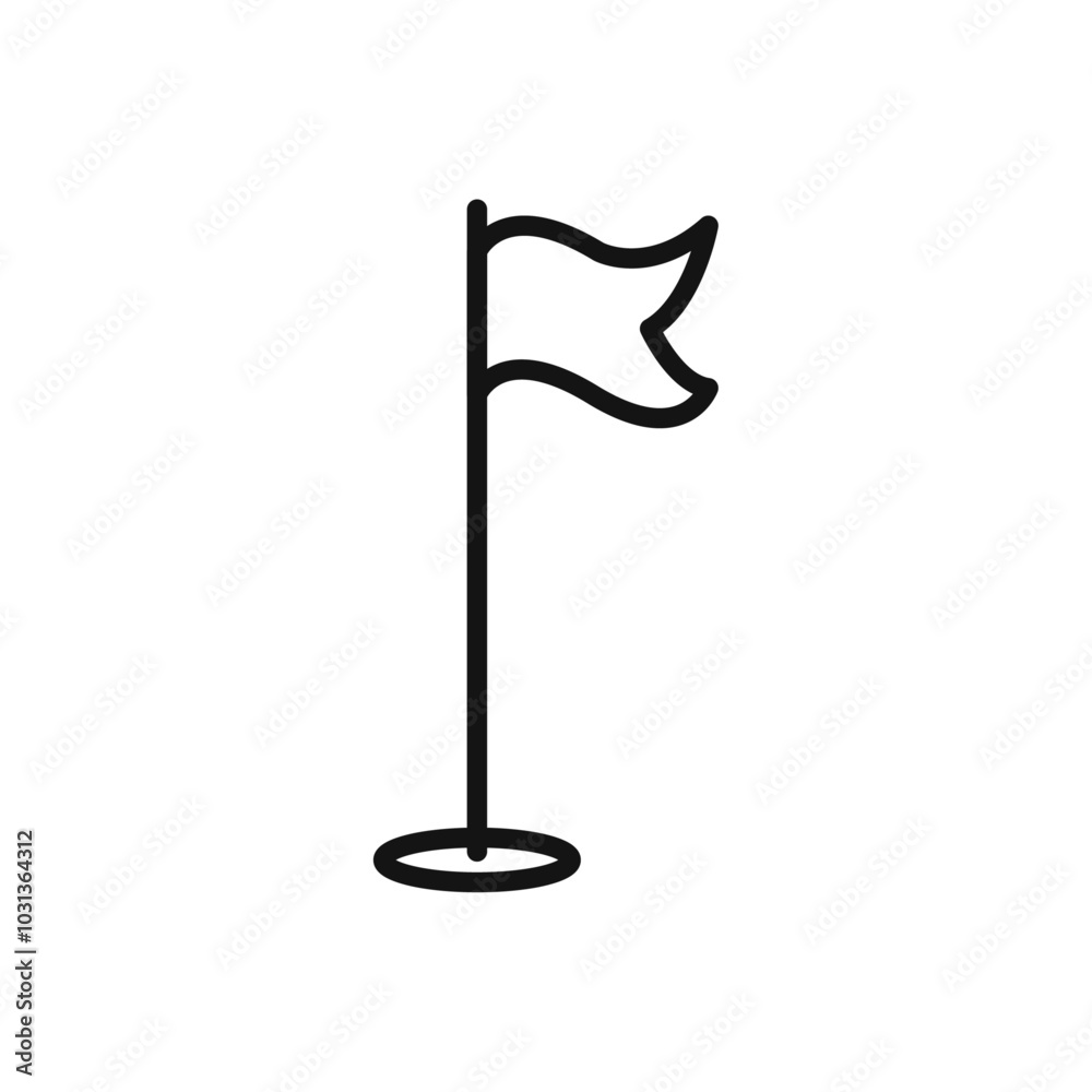 Fototapeta premium Flag icon Thin line flat illustration