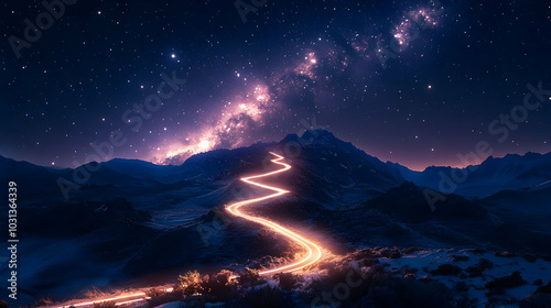 A winding road under a star...